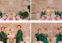 មន្ត្រីគ្រប់គ្រងឃ្លាំងលុយក្រសួងការពារជាតិ លោក ម៉ឹង ពន្លក សម្ញែងទ្រព្យពេលរៀបចំពិធីភ្ជាប់ពាក្យកូនប្រុស